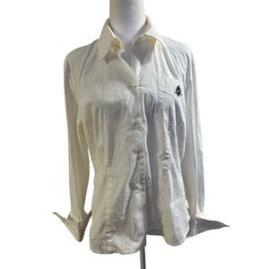 Escada Sport Classic White Buttonup Shirt Womans SZ 44 (US Sz 12) Need Cufflinks